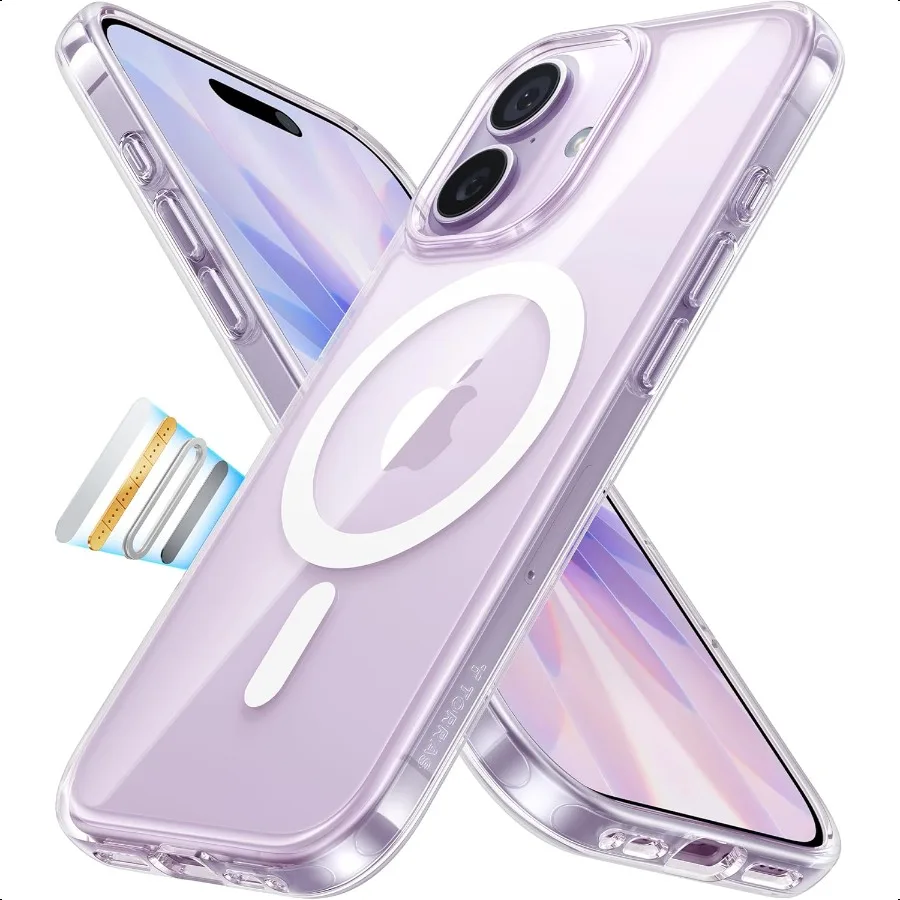

TORRAS Magnetic Shockproof for iPhone 17 case with Camera Control [12FT Military Grade Drop Protection][Fit for MagSafe] Transp