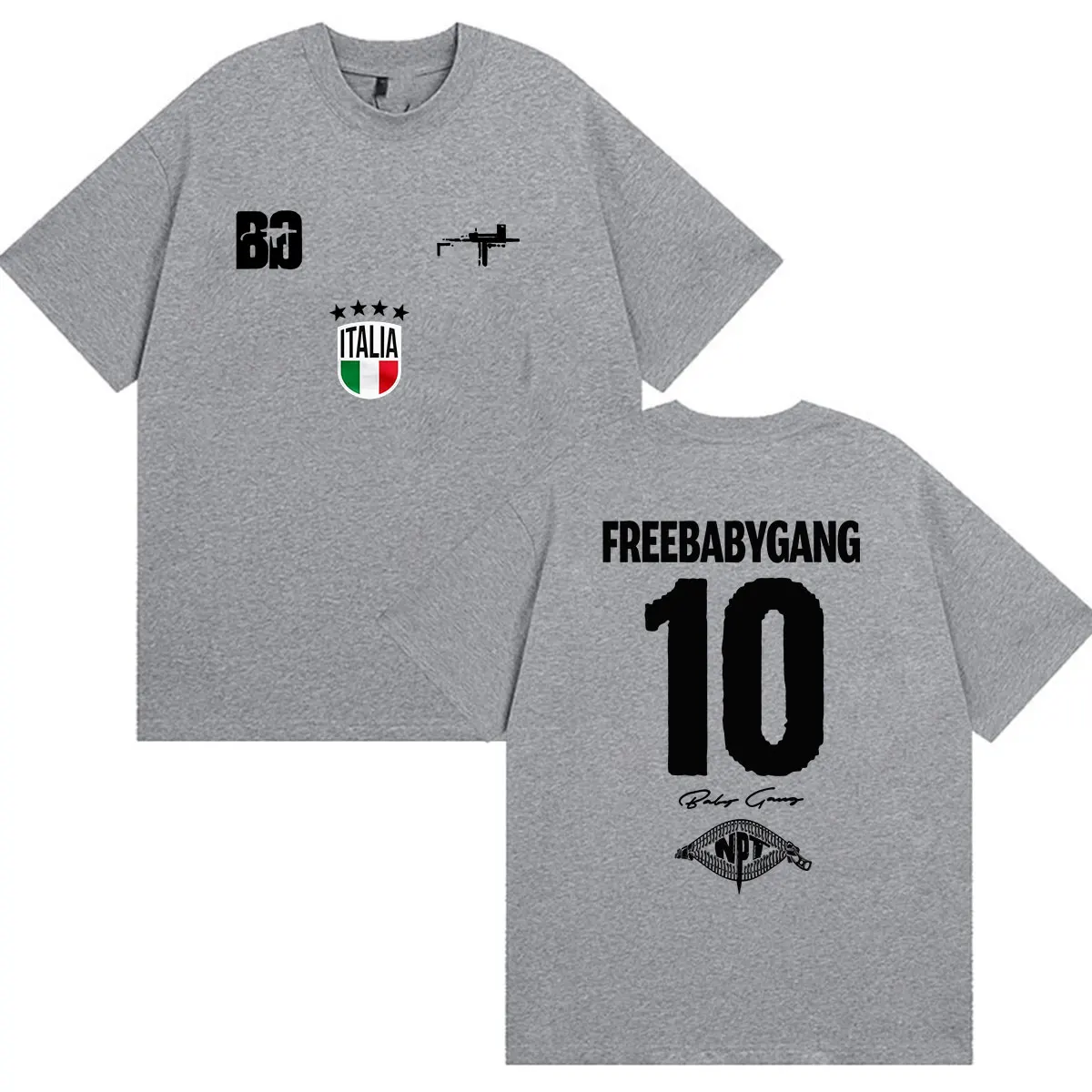Rapper Baby Gang Tour 2026 Grafik-T-Shirts Herren Hip-Hop Pop Lose Kurzarm-T-Shirts Retro Übergroße Baumwoll-T-Shirts Streetwear – Detail 5