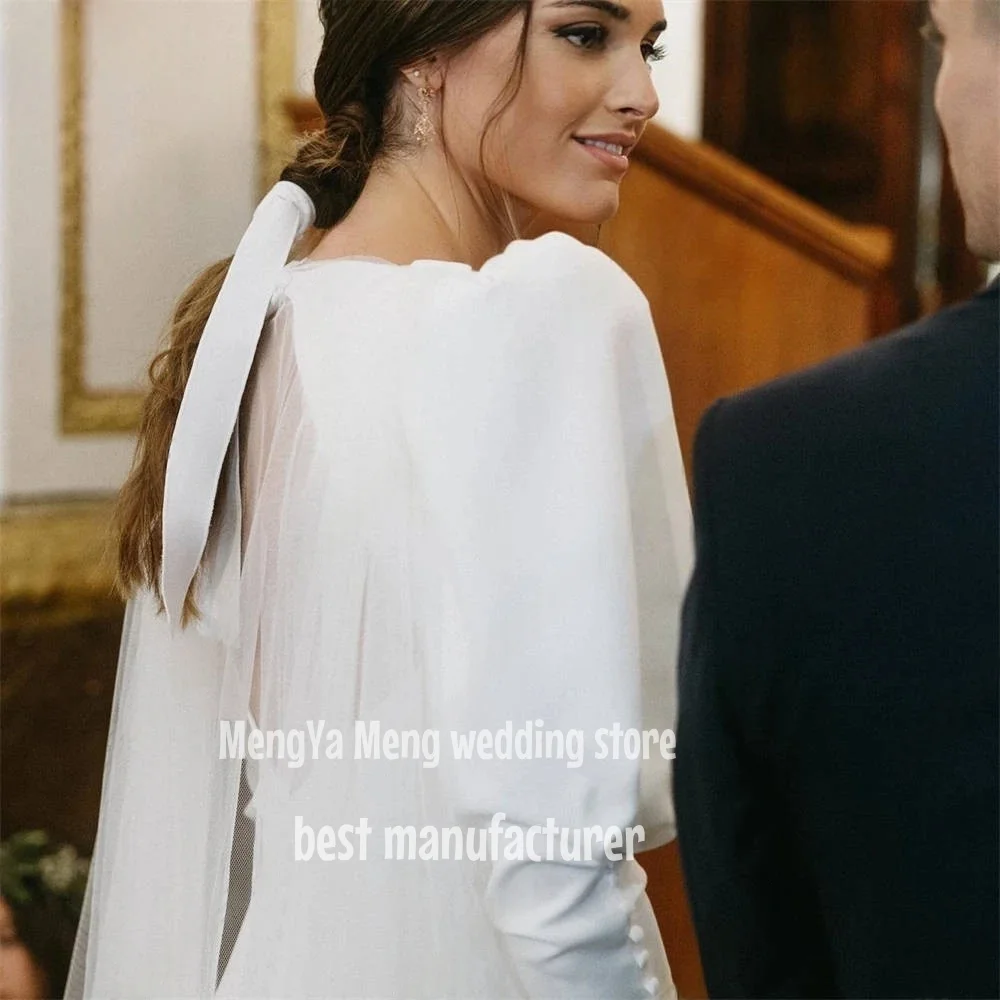 ZHUISHU 2025 فستان زفاف من الساتان حورية البحر فيستدوس أنيق عربي فستان زفاف الأميرة منتفخ نصف كم مفتوح الظهر حسب الطلب