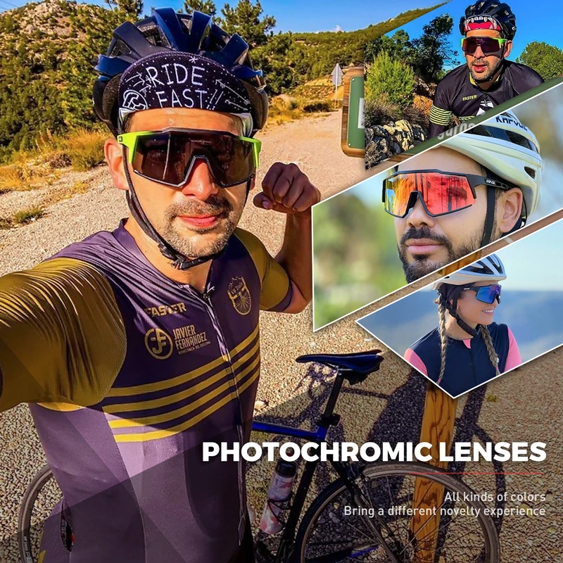 Kapvoe Red Photochromic MenCycling Sunglasses Blue Cycling Glasses Mountain Women Bike Glasses EyewearSport Bicycle Goggles