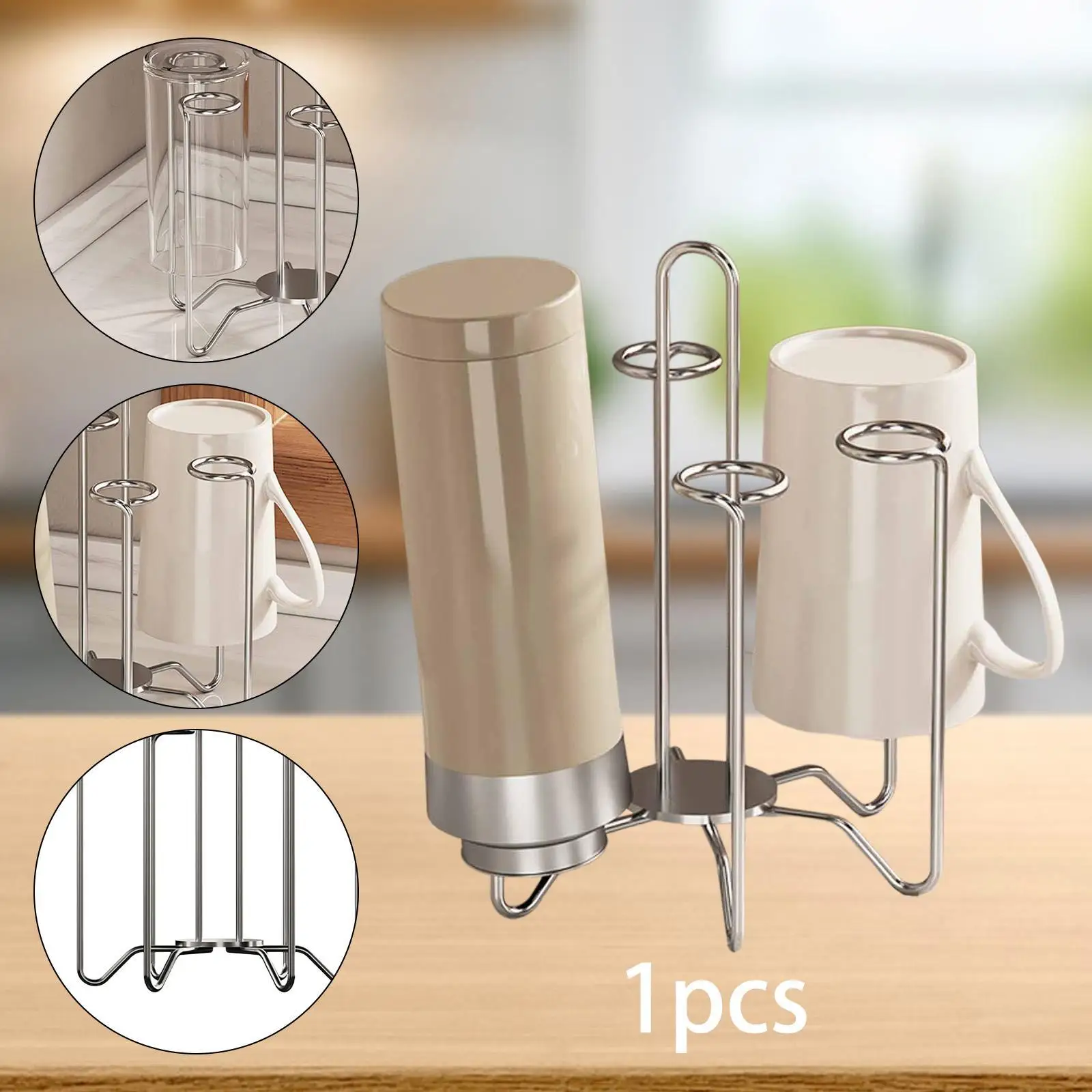 Tempat Mug Kopi Rak Display Hemat Ruang, Rak Penyimpanan Cangkir Teh, Rak Cangkir Air untuk Meja Dapur Kantor Meja Restoran