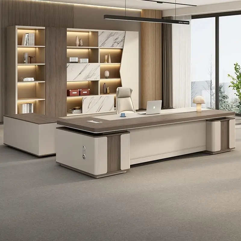 

Fashion boss table, high-end class simple modern light luxury, high-end sense, chairperson's office desk and chairs