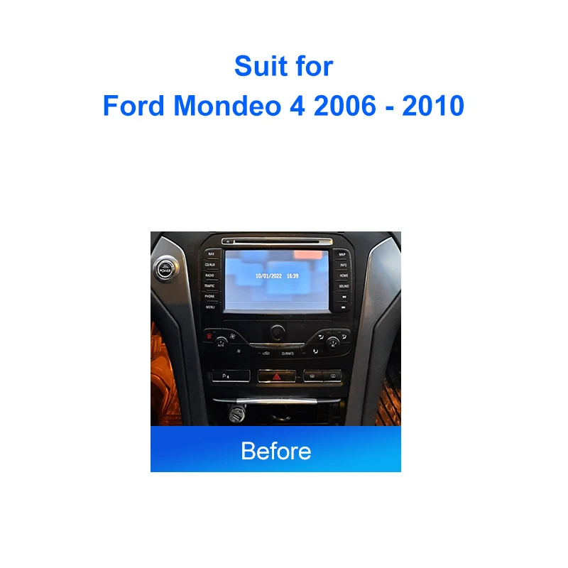 Car Radio Fascia Installation Panel For Ford Mondeo 4 2006 - 2010 Android  2 Din Stereo Mounting Bezel Faceplate Frame Kit