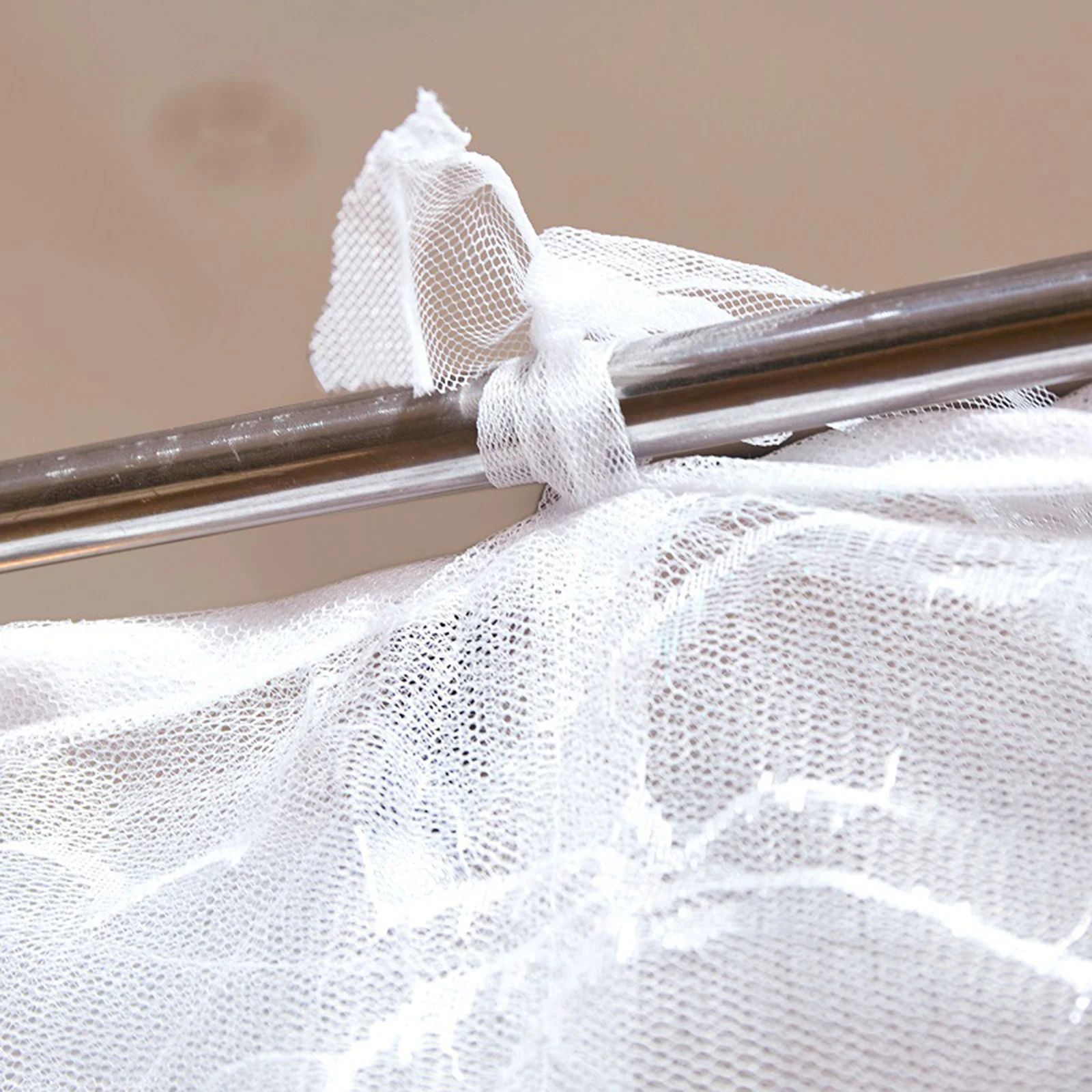 4 Corner Post Lace Trim Princess Bed Canopy 2024 Summer Fine Mesh Lace Square Mosquito Net Student Dormitory Room Decor 1.8mhigh