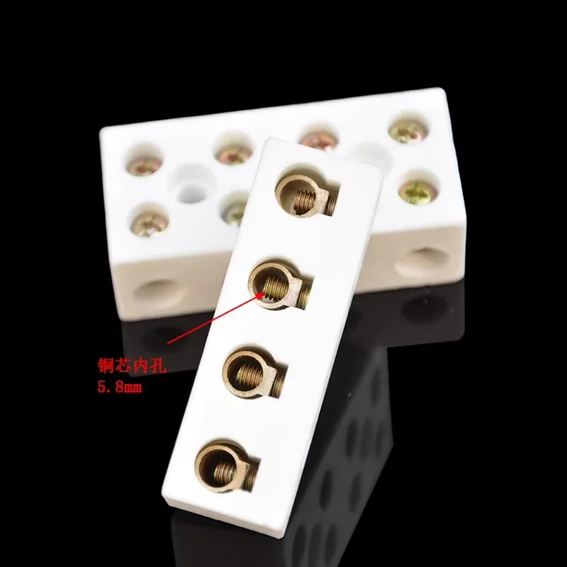 High temperature resistant ceramic wiring terminal block 2/5/8/10 holes porcelain electric wire connector Electrical Equipment