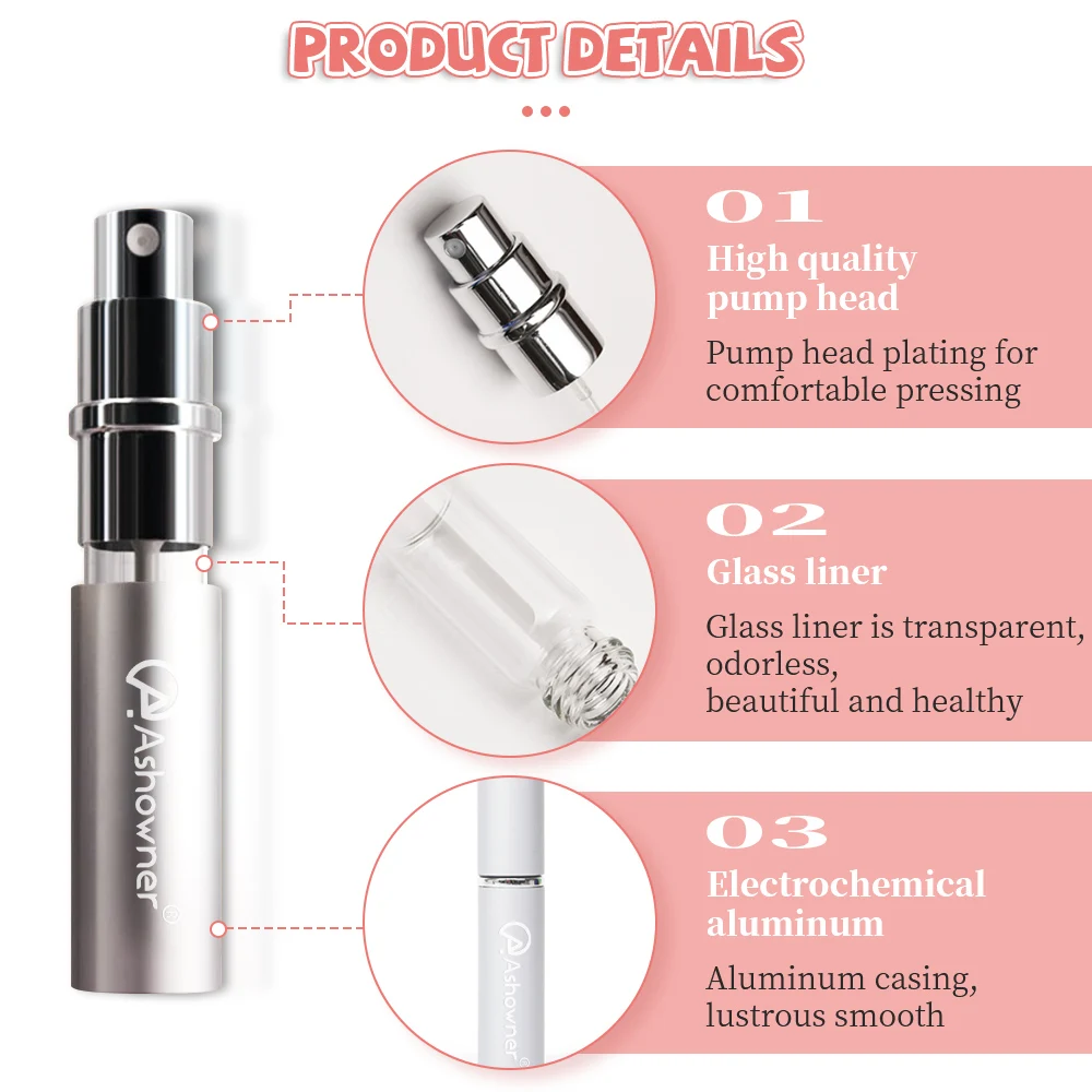 5/10ml Mini szklana buteleczka na perfumy wielokrotnego napełniania podróżny Atomizer do perfum butelka z rozpylaczem aluminium pusta butelka perfum pojemnik na płyny