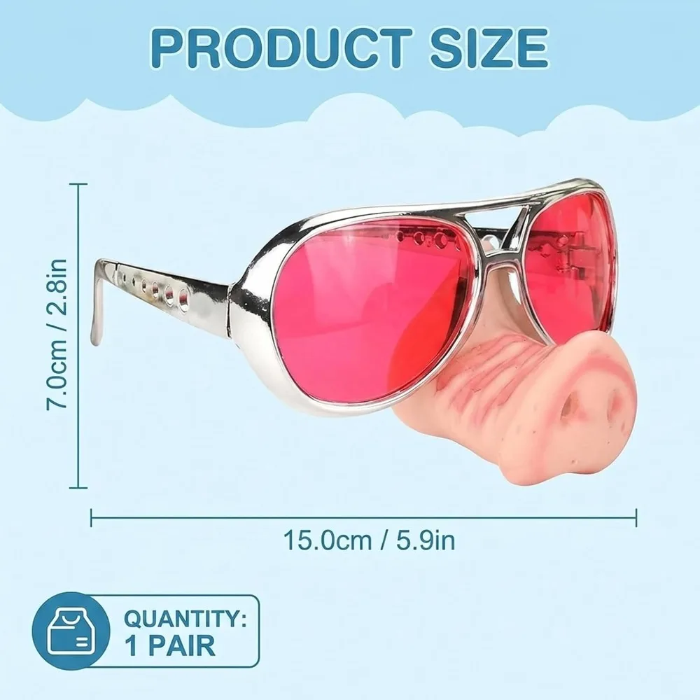 Funny Sunglasses with Pig Nose Design Novelty Party Glasses for Adult Costume Accessories for Halloween Events Social Gathering