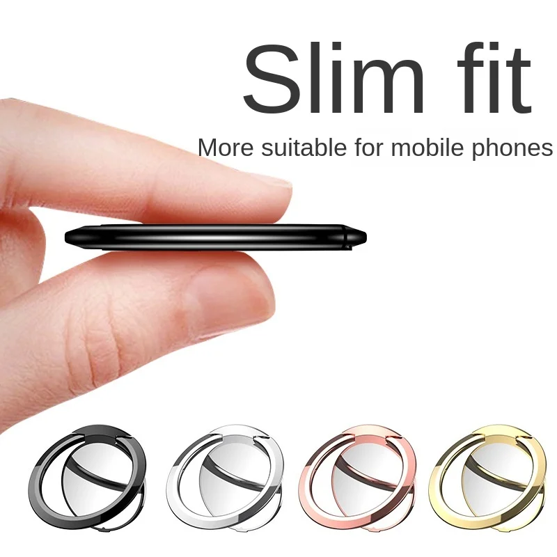 Round Mobile Phone Holder All-metal Magnetic Ultra-invisible Thin  Multifunctional Desktop Anti-drop Ring Buckle Holder Stand