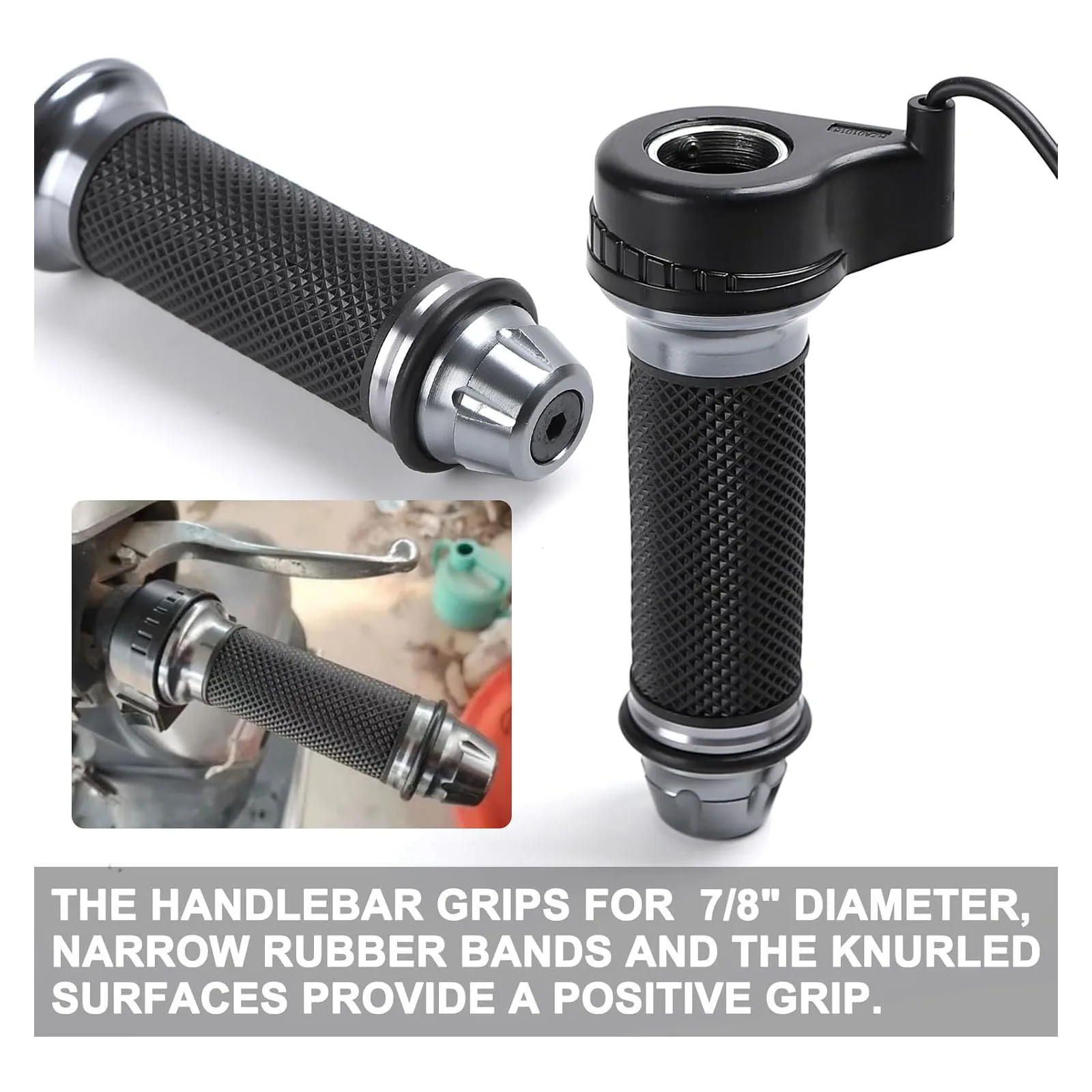 Pegangan Sepeda 7/8 Inci 22Mm Pegangan Tangan Sepeda Motor Pegangan Tangan untuk Aprilia Victory Yamaha BMW Ducati Honda Suzuki Kawasaki