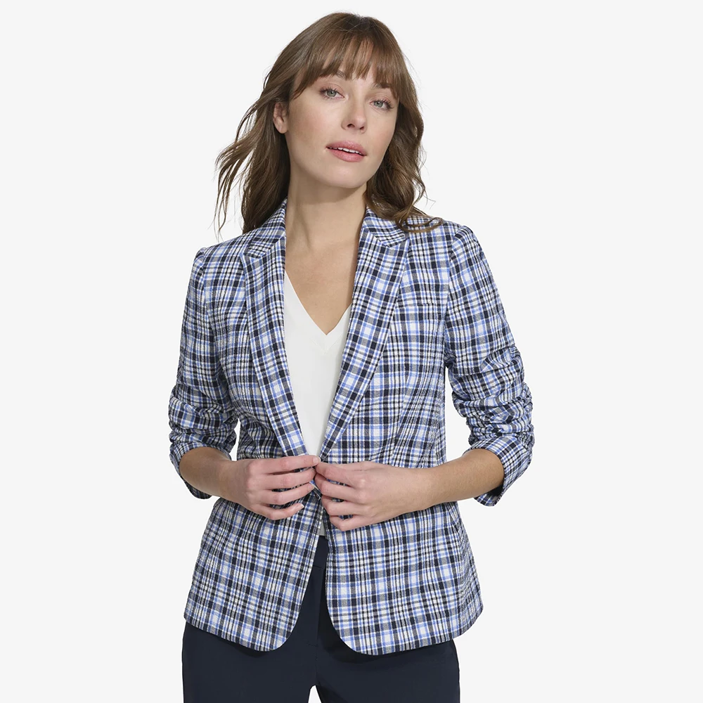 

Womens Suit Blazer One Button Plaid Casual Blazer Fashion Jacket Long Sleeve Open Front Work Office Suit Blazer Customized