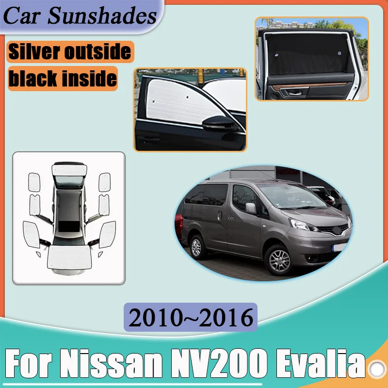 

For Nissan NV200 Evalia Vanette 2010-2016 Car Full Coverage Sunshades Anti-UV Reflector Visor Windshield Curtain Car Accessories