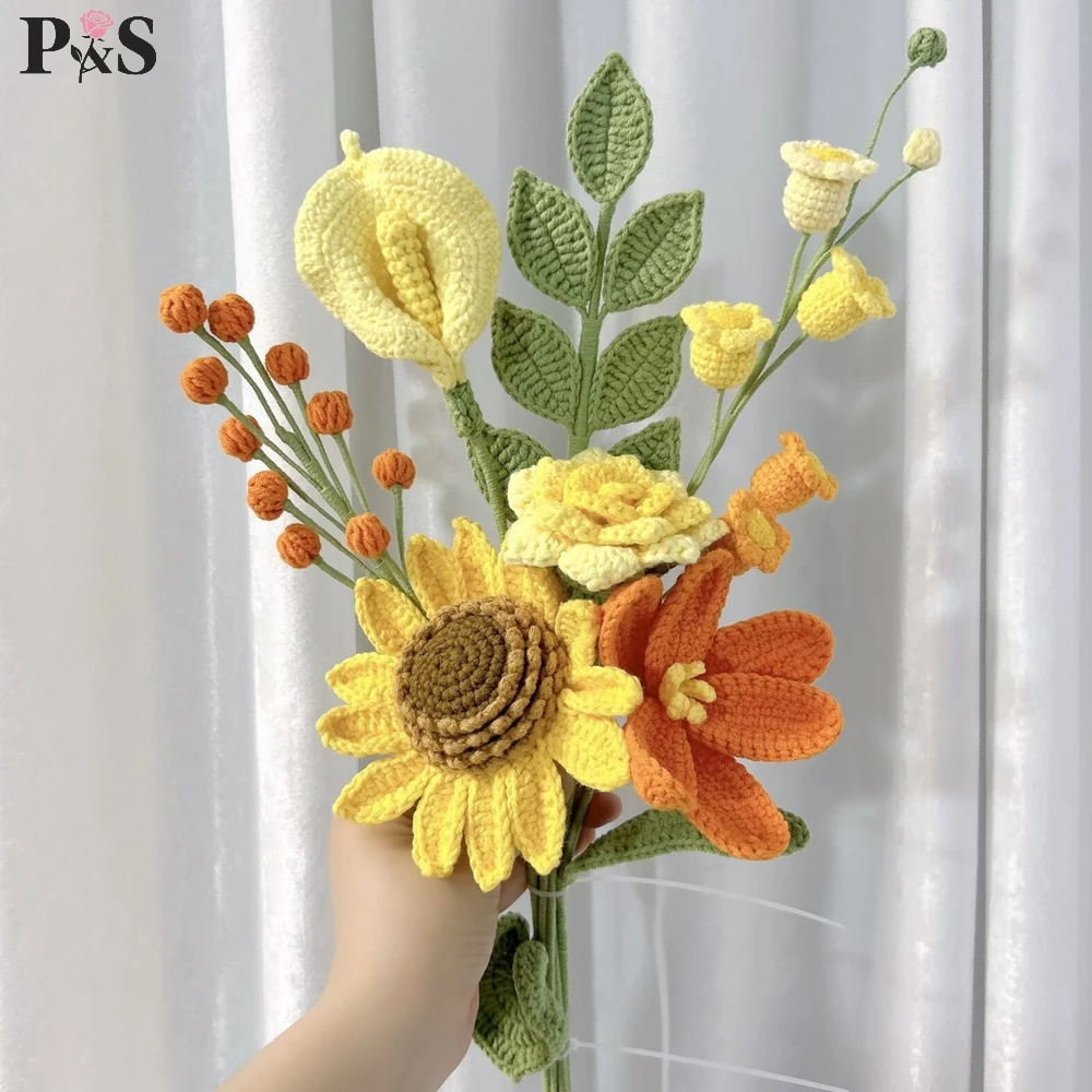 Buket Bunga Rajutan Buatan Tan - Home Decor Tulip ulasan dan harga