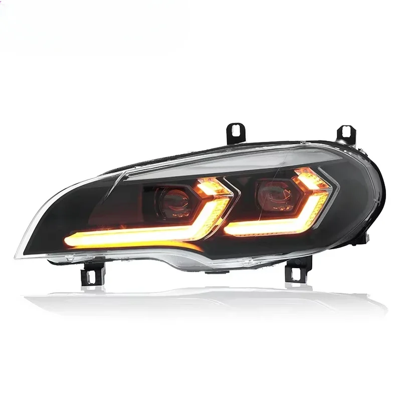 New Arrival Headlight Assembly Restoration with LED Lens DRL and Steering 12V 6000K White Bulb Fit for  X5 E70 2007-2013