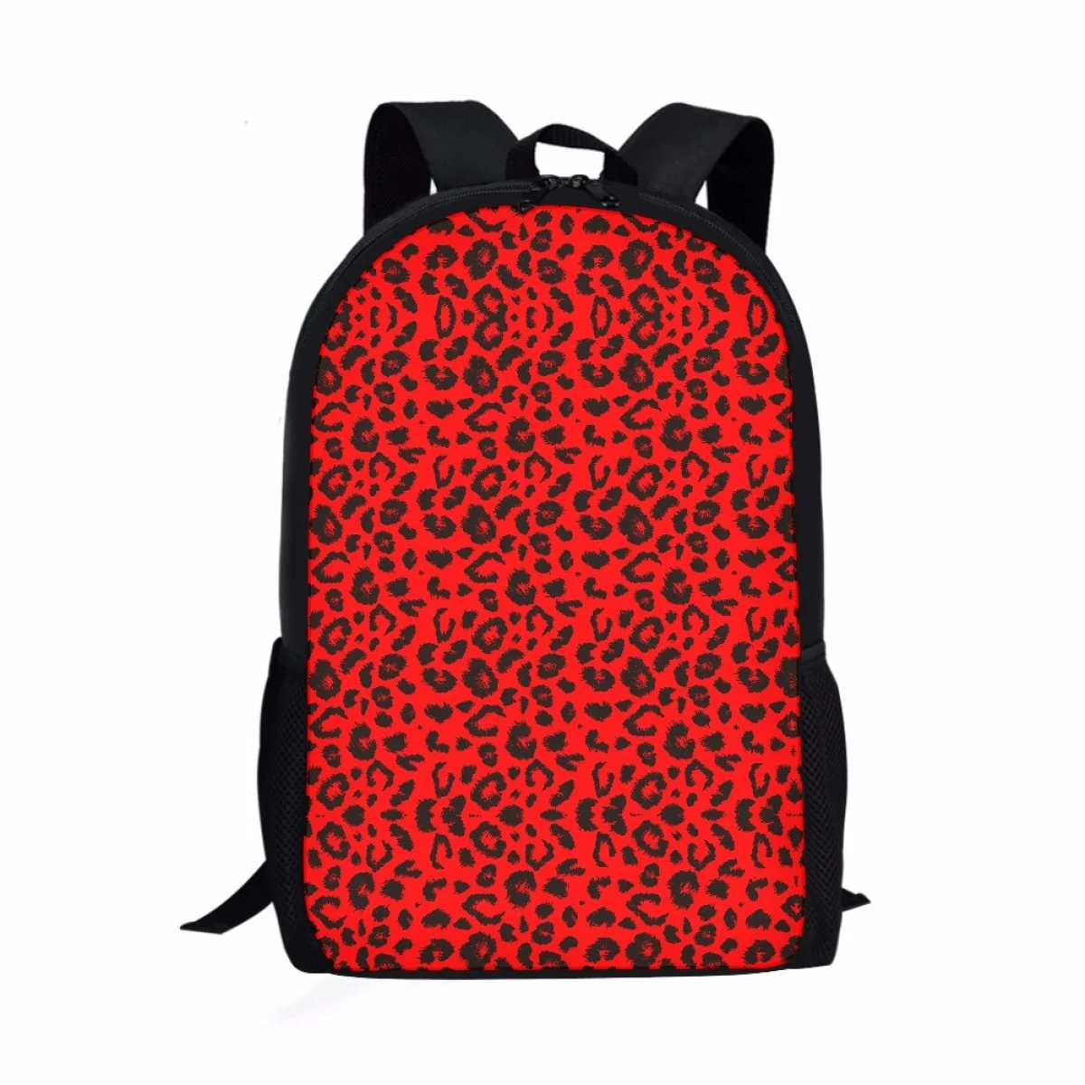 Mochilas escolares clásicas con estampado de leopardo rojo para niños y niñas, mochilas escolares de gran capacidad, 2023