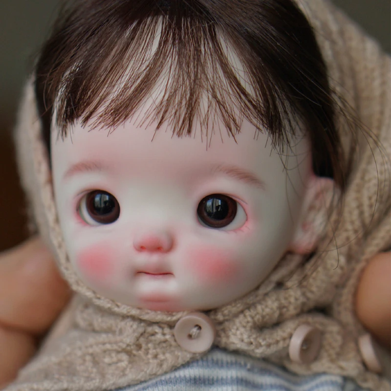 New legitimate bjd sd doll 1/6 Q big head native girl small cloth resin makeup doll joint movable cute baby spot