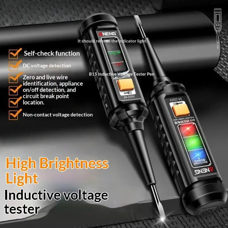 1/3Pcs Highlight Color Light Professional AC Voltage Detection B15 Induction Teste Pen Electrician Screwdriver Testing Tools view 3