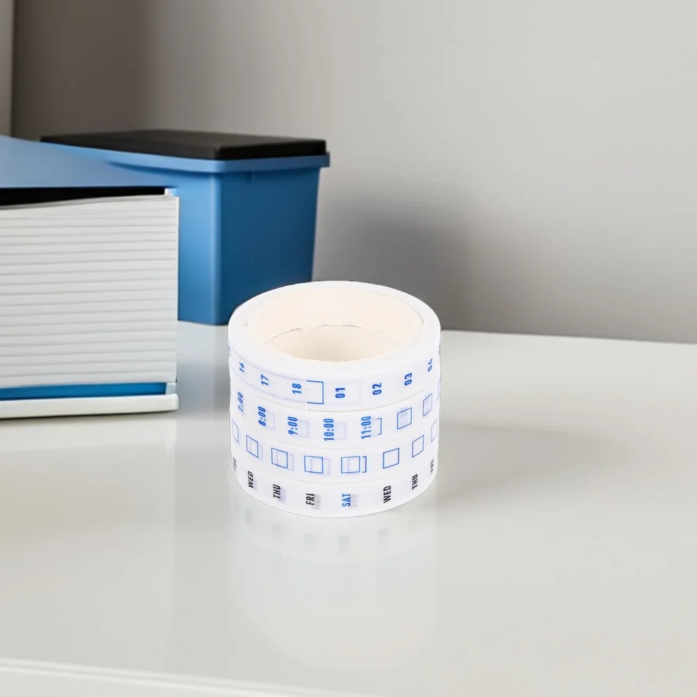 8 Rolls Washi Tape Time Management Paper Sticker Office Planner for Journaling Scrapbooking Weekly Date Decorative Tape