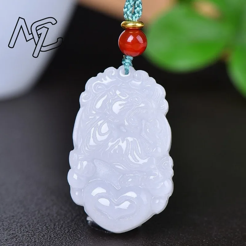 A Set Natural White Jade Chinese Zodiac Pendant Necklace Fashion Charm Jewellery Accessories Hand-Carved Lucky Amulet Gifts