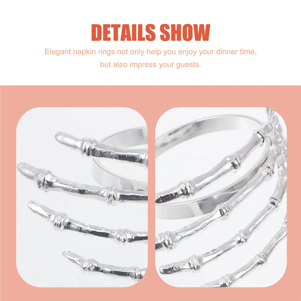 

4 шт., кольца для салфеток с пальмами призрака, держатель для салфеток на Хэллоуин, украшение для вечеринки, праздничный стол, пряжки для салфеток, кольца для салфеток с пальмами призрака