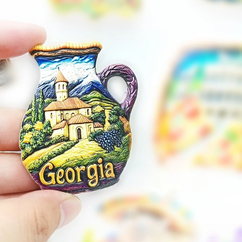Georgia Vase Refrigerator Sticker Three Dimensional Magnetic Sticker Travel Souvenir Companion Gift Cute Home Decoration