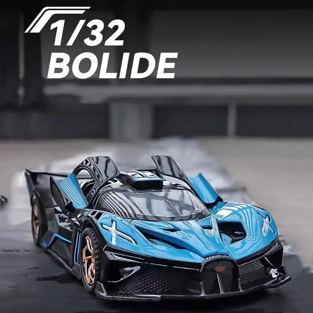 1:32 Bolide Sport Model Toys pressofuso in lega per auto con 4 porte aperte tirare indietro il suono e il veicolo da corsa leggero per i bambini