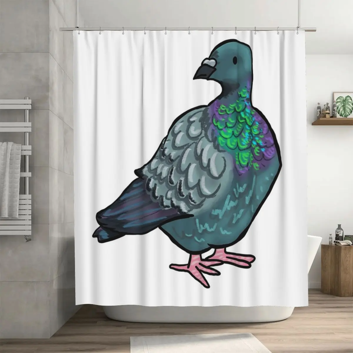 

Яркая занавеска для душа с изображением пернатых голубей, полиэстеровая, водонепроницаемая, с крючками