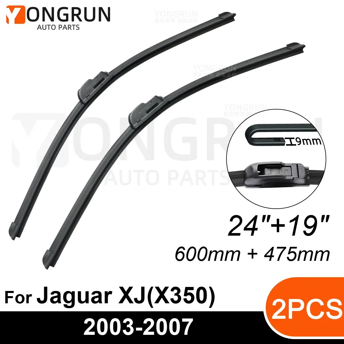 

Front Wipers For Jaguar XJ(X350) 2003-2007 Wiper Blade Rubber 24"+19" Car Windshield Windscreen Accessories 2004 2005 2006 2007
