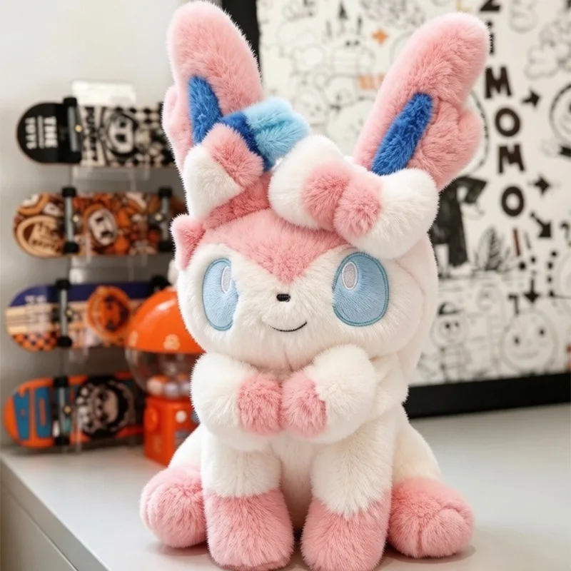 Cute Soft Kawaii Pokemon Glaceon Oversized Hugging Pillow Plush Toy Stuffed Animal Birthday Christmas Gift for Kids Girls Women