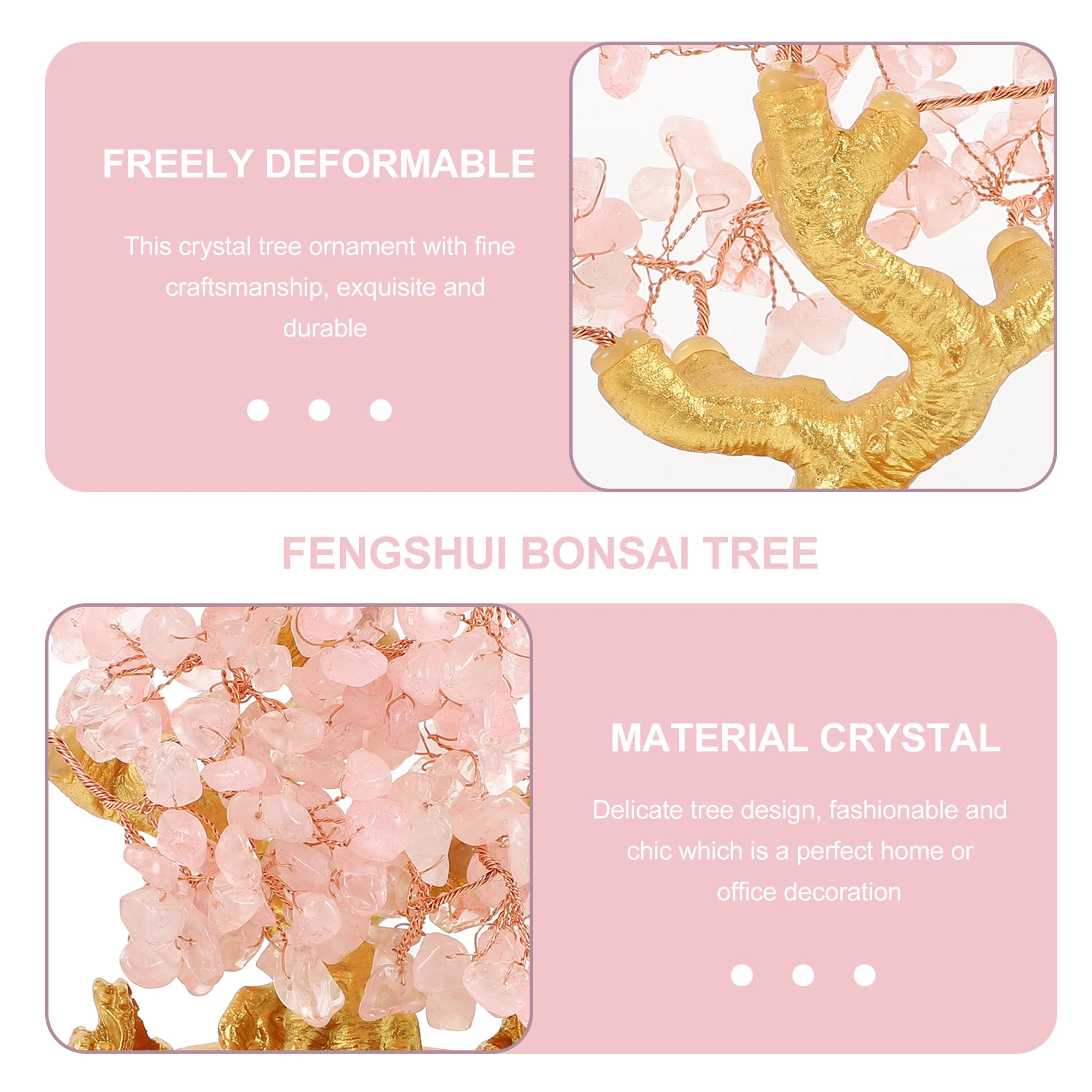 

1pc Crystal Resin Creative Decoration Ornament Exquisite Desktop Fortune Tree Decor Home Office Feng Shui Decoration
