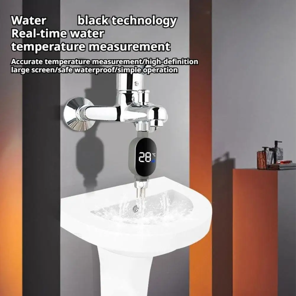 Black LED Digital Thermometer 0℃ 99℃ Bathroom Water Temperature Gauge for Baby Shower Home Accurate Reading Meter - view 5