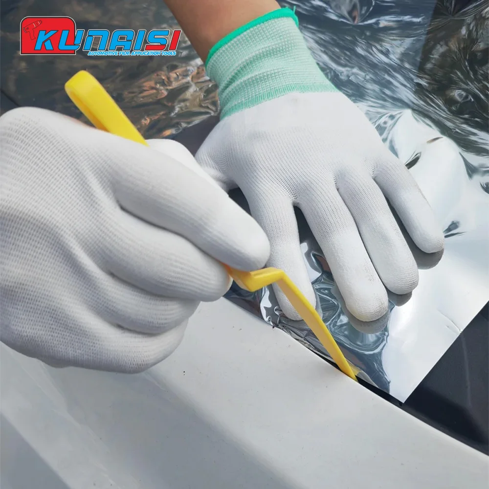 5/10pcs Car Vinyl Wrap Gloves Anti-Static Window Tint Film Install Gloves Nylon Tinting Work Safety Gloves PU Coated Fingertip