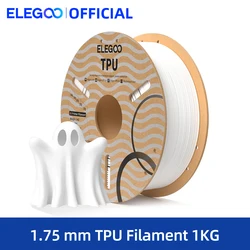 Нить для 3D-принтера ELEGOO TPU 1,75 мм, 1 кг, твердость по берегу 95 А, гибкая нить из ТПУ с высокой устойчивостью и эластичностью