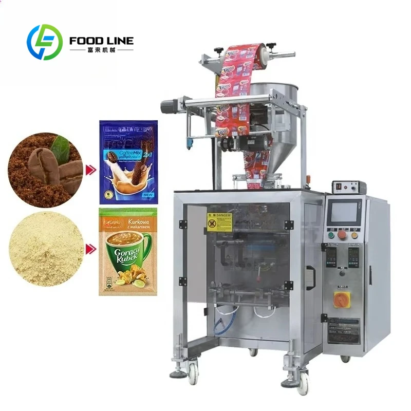 Customized 4 Side Seal Sachet Automatic Vertical Packing Machine Envasadora Chili Pepper Coffee Powder Emballage Commercial Use