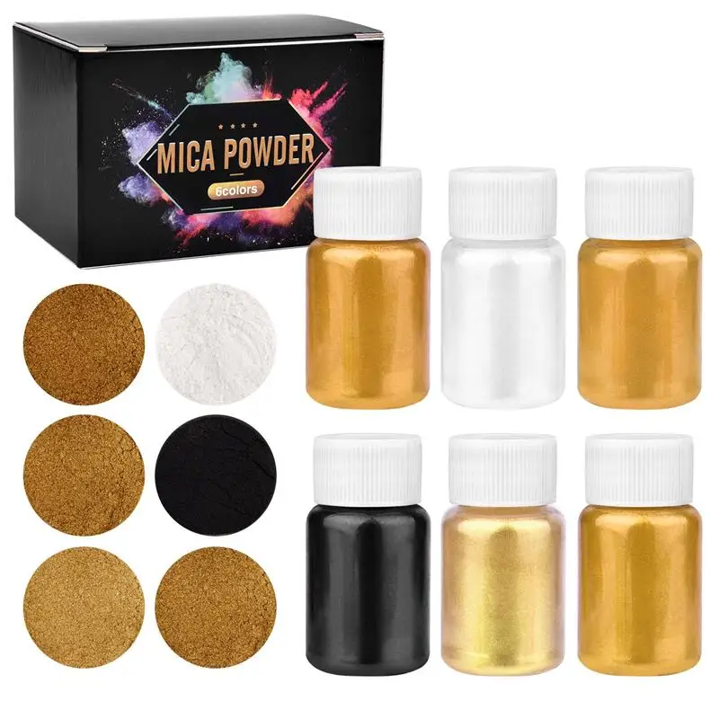 6-delige set epoxyhars kleurstof mica poeder gepoederde pigmenten set hars mica parelmoer hars parel doos verpakt micas kleurstoffen hars