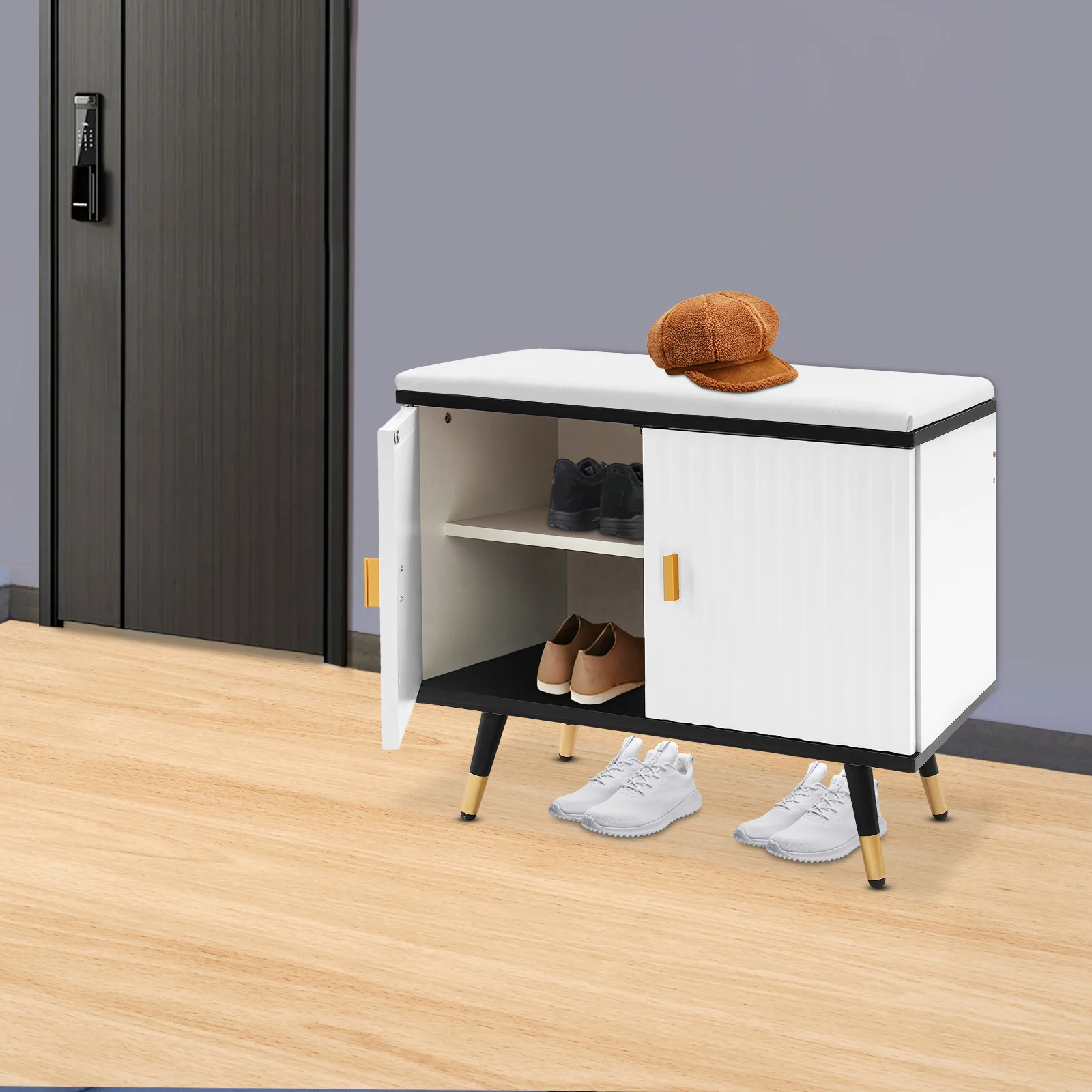 

Shoe Storage Bench, Shoe Changing Bench, Shoe Bench with Cabinet Storage