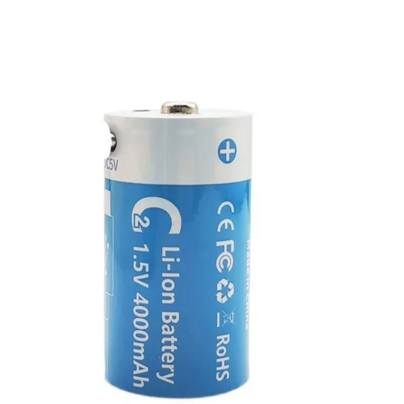 C2 حجم 1.5 فولت 4000 مللي أمبير بطارية ليثيوم USB بطاريات قابلة للشحن لمصباح يدوي طباخ الغاز سخان المياه أجهزة الراديو