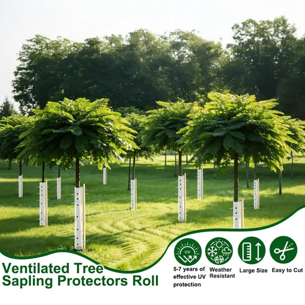Durable Plant Protection Tube Roll Tree Grow Tubes Ventilated Seedlings Protector Tubes with Punch Tool Zip Ties for Sapling