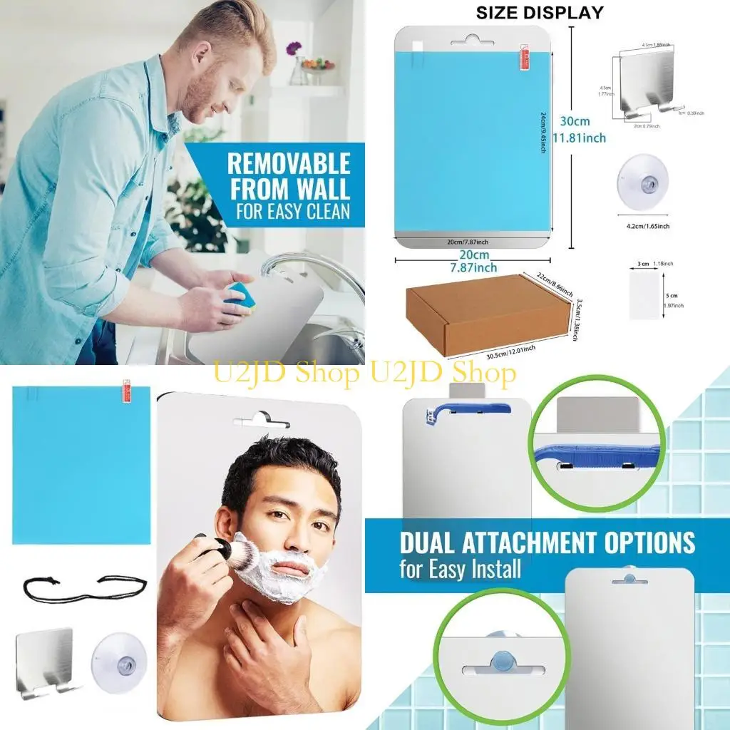 Espelho barbear acrílico U2JD Espelho maquiagem para banheiro casa e necessidades viagem
