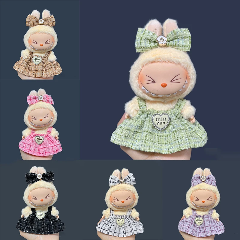 

For 17cm Labubu Plush Doll Clothes Skirt- Adorable Skirt Set for DIY Clothes Accessories Dress Up Toys Labubu Doll Accessories