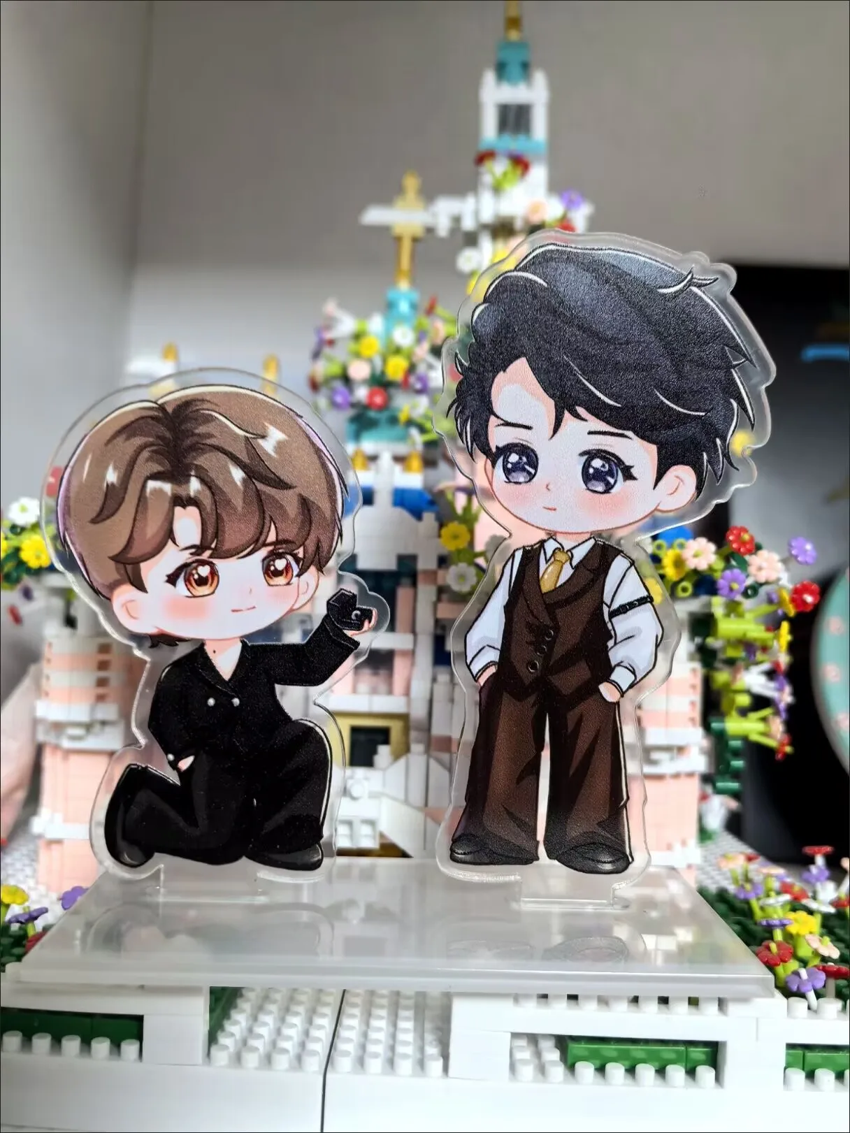 المعلقات الكرتونية اللطيفة المحيطية "الخلاص" ، سلاسل المفاتيح ، الحلي المكتبية ، العلامات الدائمة ، الاكريليك "زهرة أودي ، جولة صغيرة"