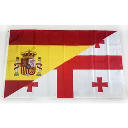 Spain Georgia Flag Friendship 2ft*3ft (60*90cm) 3ft*5ft (90*150cm) Size Christmas Decorations Flag Banner