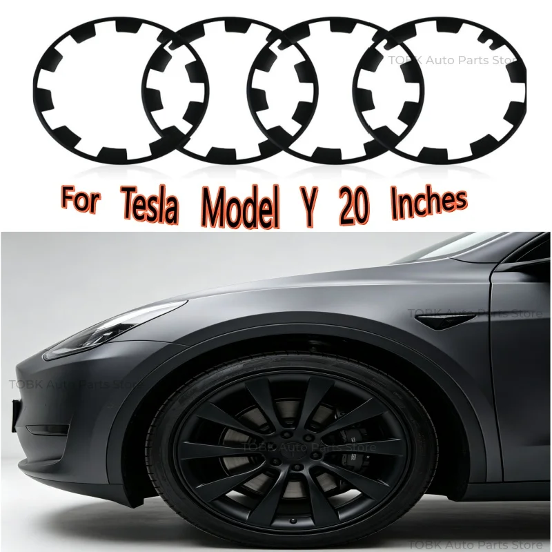 Für Tesla Model Y 2021-2023 2024 4 Stück 20 Zoll Felgenschutz Anti-Kanten-Kratzer Felgenschutz NICHT für Performance Plaid 21 Zoll Räder