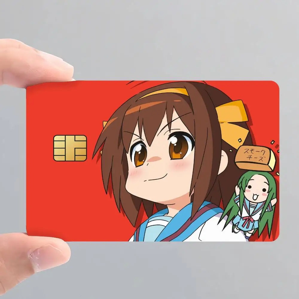 The Melancholy of Haruhi Suzumiya Card Stickers for Bank Access Protective Waterproof Film Cover Sticker Surprise Gift