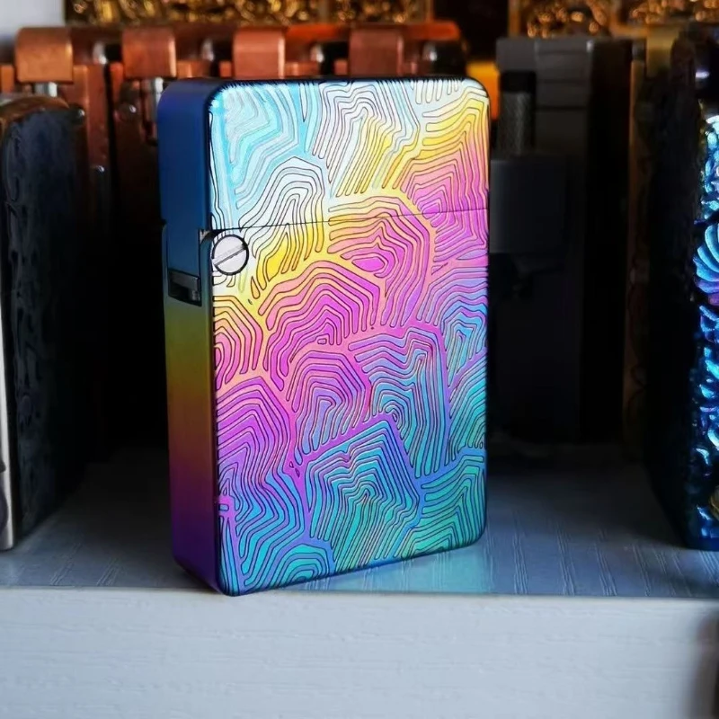 

Керосиновая зажигалка из титанового сплава, интегрированная машина с песчаным колесом, ручная резьба, анодирование, инструмент для освещения сигарет, коллекция подарков