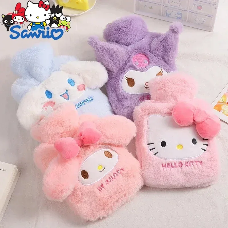 Sanrio Plush Hand Warmer Heat Pack Cute Cartoon Hello Kitty Kuromi Cinnamoroll Melody Reusable Heating Hot Water Bottle Bag Gift