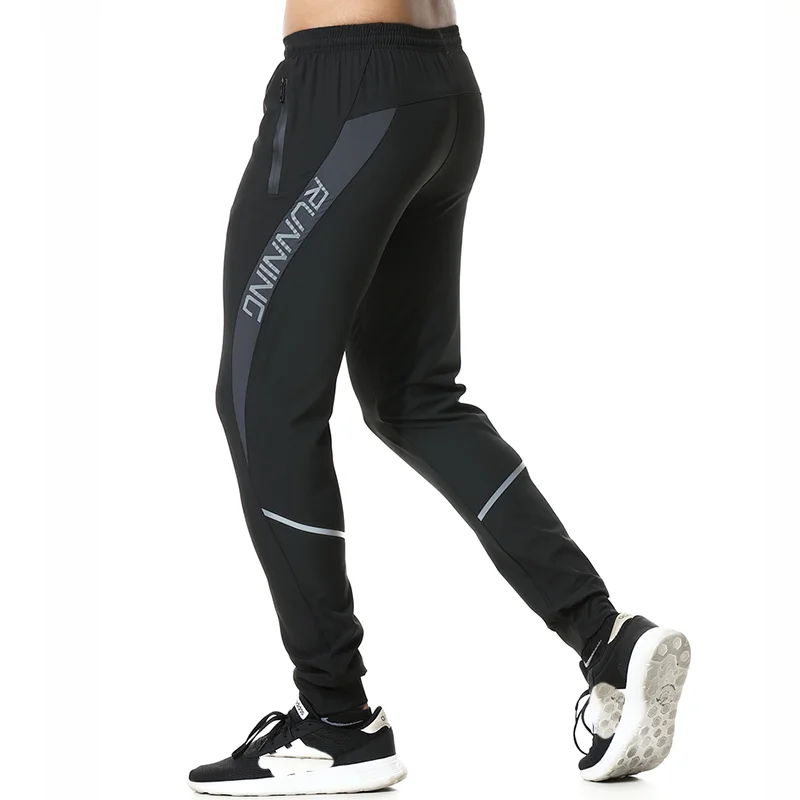 

New Men Sports Running Pants Zipper Pocket Athletic Football Soccer Training Legging Jogging Bodybuilding Workout Gym Trousers