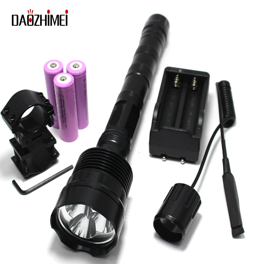 3800 Lumens 3xT6 LED Hunting flashlight 3T6 Powerful 5Mode Tactical torch+Charger+Remote Switch+Gun Mount Free match