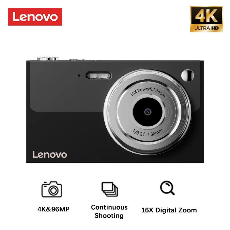 Lenovo XJ22 Digital Camera 96MP 16X Digital Zoom Autofocus Camcorder Portable For Students Outdoor Travel Photo Camera Video