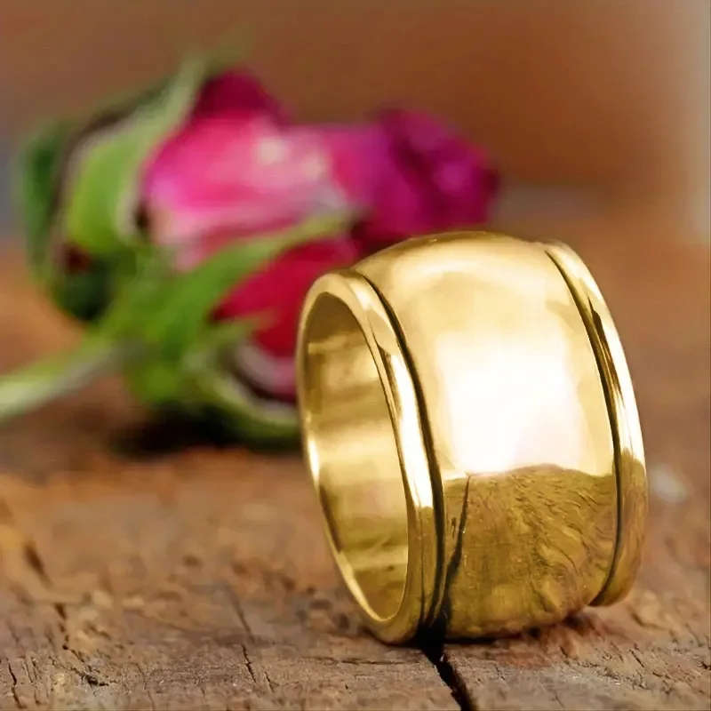 New fashionable broadband ring - polished surface, roulette for men and women