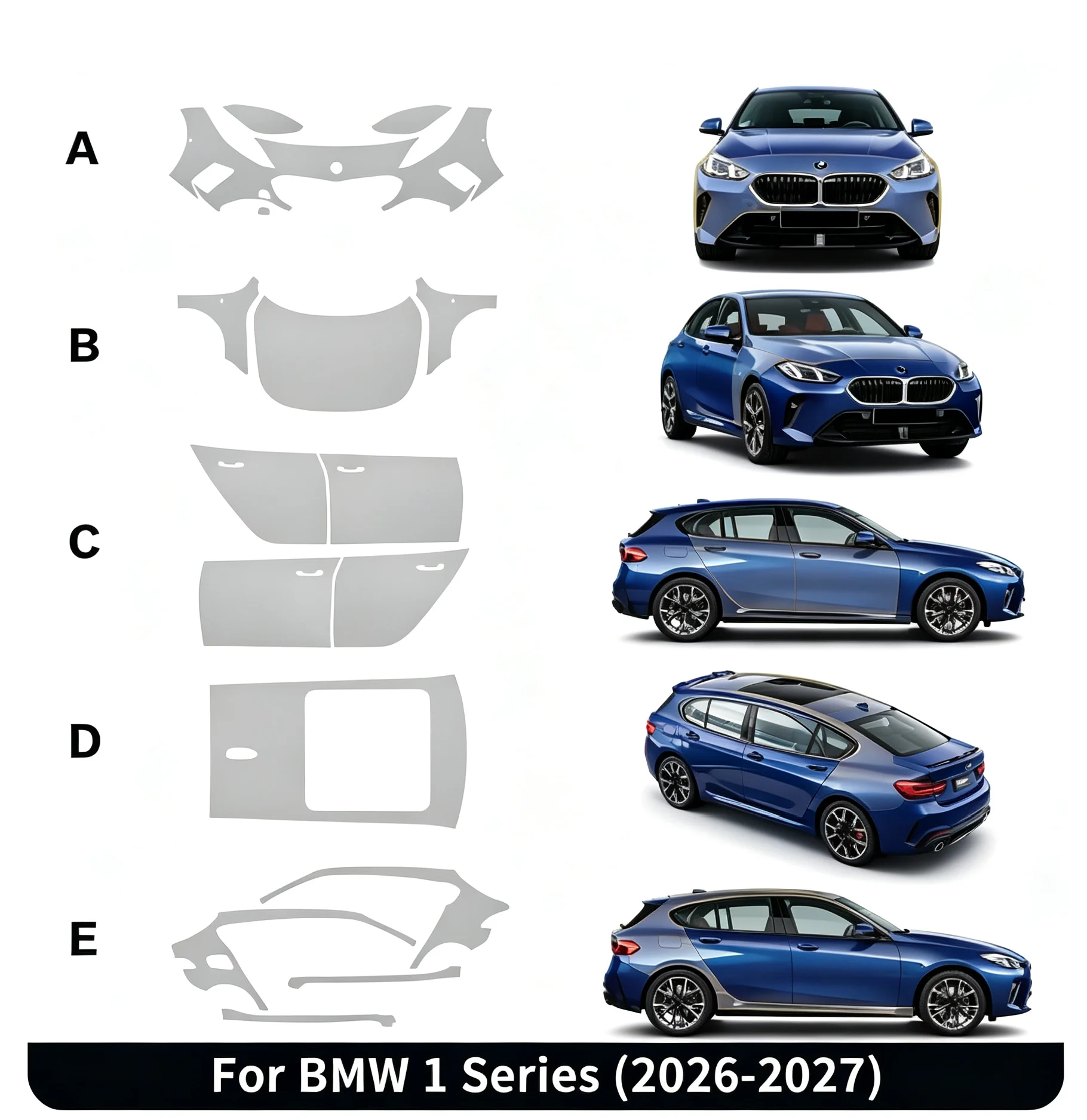 For BMW 1 Series F70 2026 2027 TPU Paint Protection Film Sticker Anti-scratch Protective Transparent Body Sticker Accessories